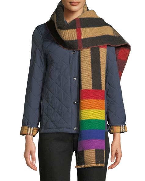 burberry reversible rainbow scarf|Burberry check scarf.